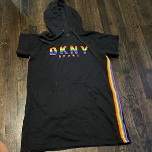 Rainbow stripe on side, can be used as a regular dress, hoodie, type material,